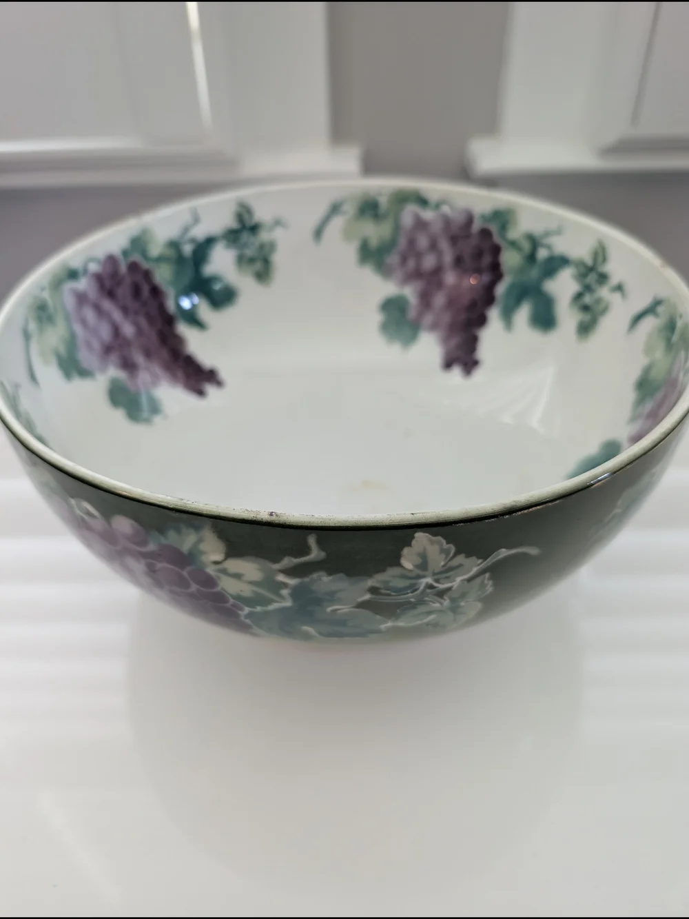Antique K&G Luneville France Grape Harvest Punch Bowl Keller & Guérin Faience 10
